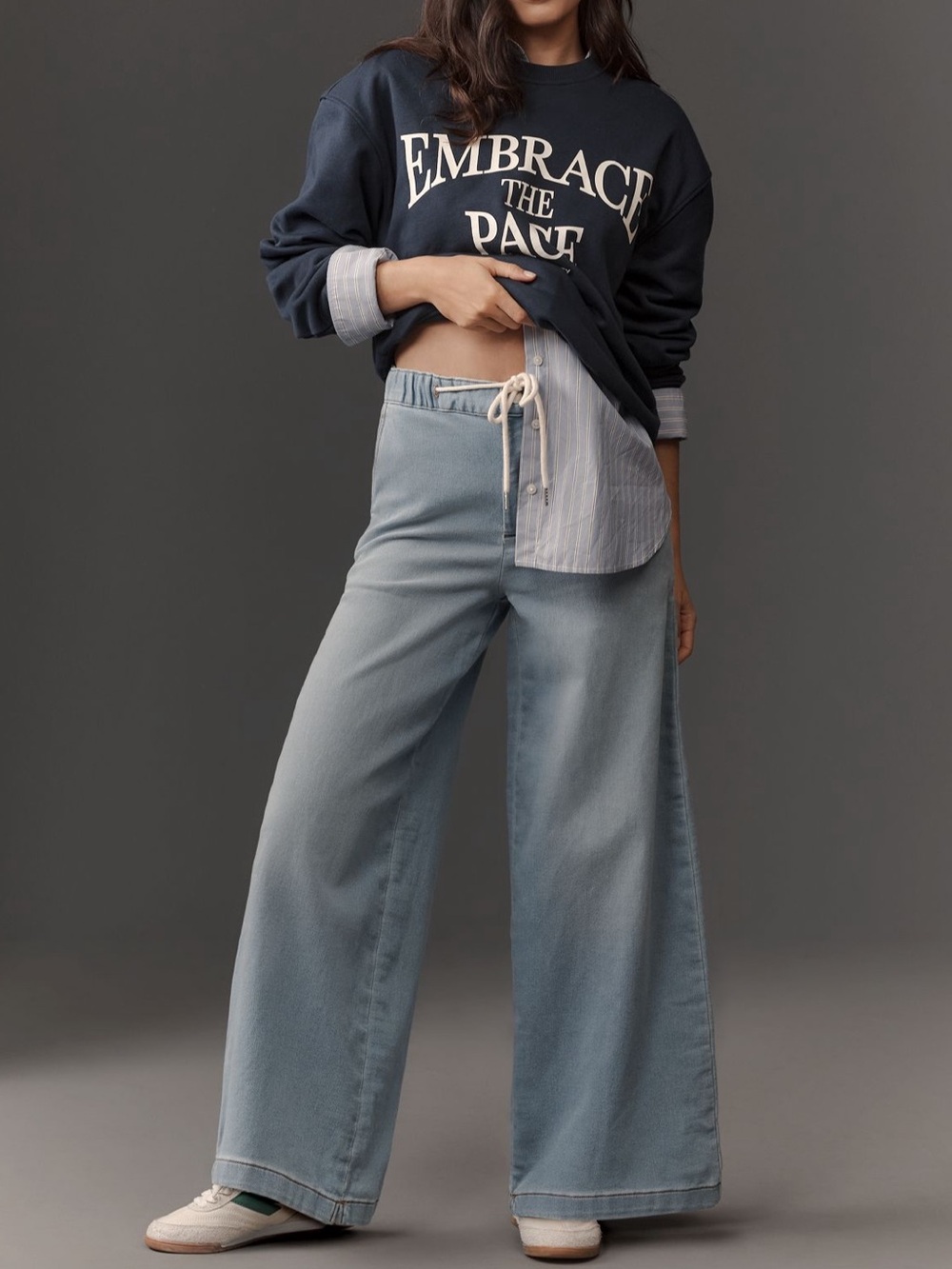 Anthropologie Pilcro Denim Knit Pull On Pants large